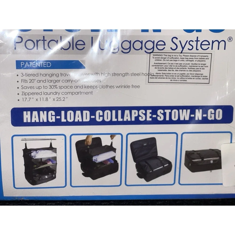 Grand Fusion Stow-N-Go 3-Tiered Portable Hanging Travel System 17.7